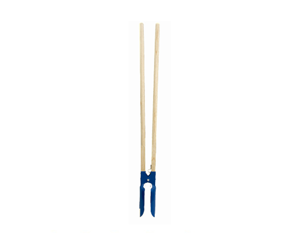 Blue Post Hole Digger with Long Wooden Handle